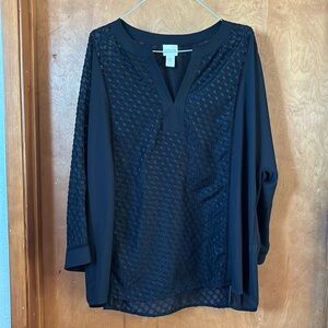 Black Chico’s patterned blouse